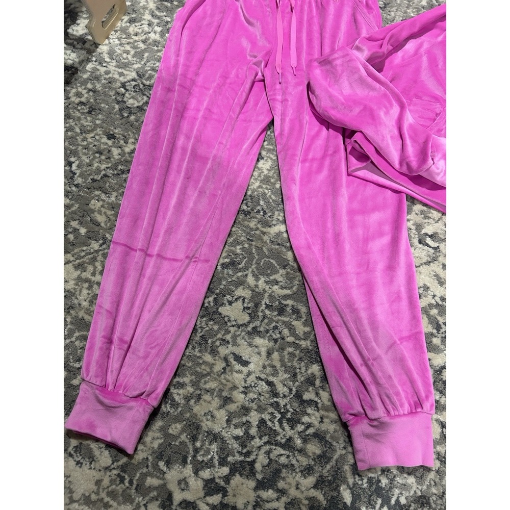 Victoria's Secret TRACKSUIT SET Velvet Jacket & Jogger Velour Hot Pink Medium - Picture 3 of 6